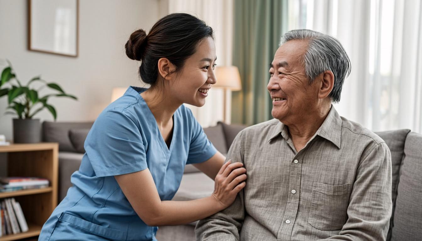 Enfermera profesional brindando cuidado